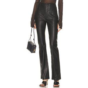 $1295 Frame Women's Black Pintuck Leather Flared Pants 6